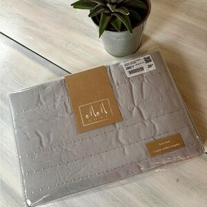 NWT Grey 100% Cotton Large Indian Stripe Euro Sham.